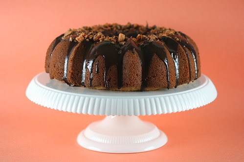 Peanut Butter-Sour Cream Bundt Cake with Butterfinger Ganache Glaze - I Like Big Bundts 2010