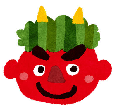 無料素材 節分のデザインにぴったりの赤鬼のイラスト 手書き感のあるタッチがかわいい雰囲気