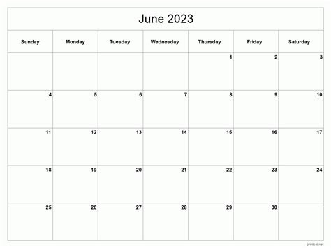  june 2023 free printable calendar minimalist blank printable