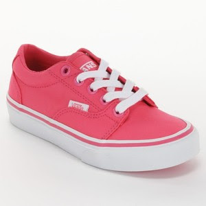 NEW youth girls shoes athletic VANS KRESS neon pink white sz 3