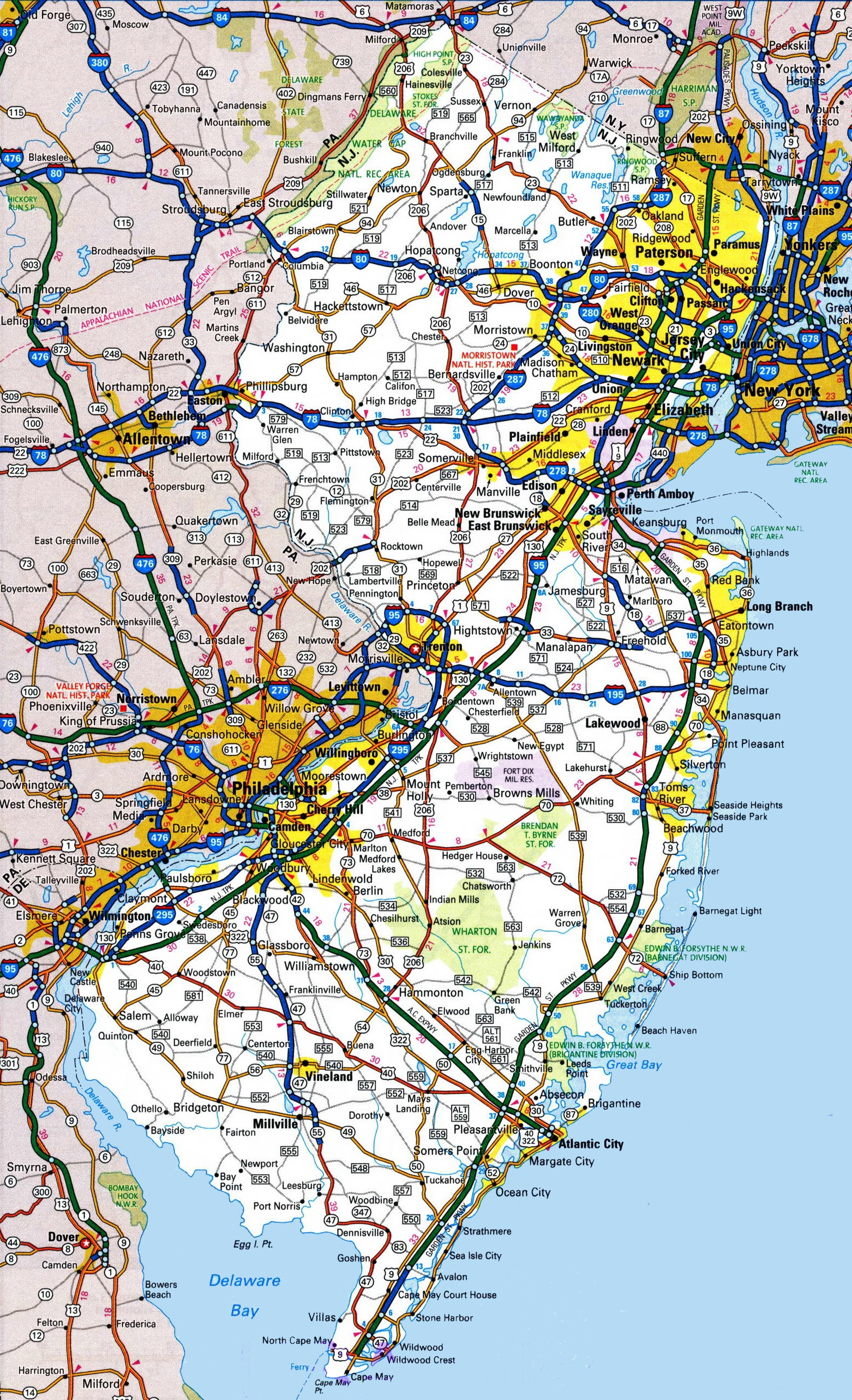 Road Map Of New Jersey New Jersey road map