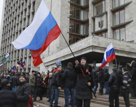 russian flags