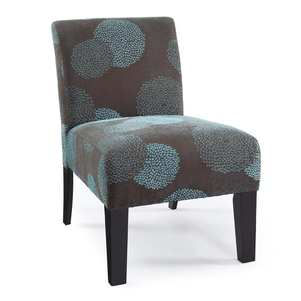 MODERN CONTEMPORARY ARMLESS UPHOLSTERED FLORAL ACCENT ...