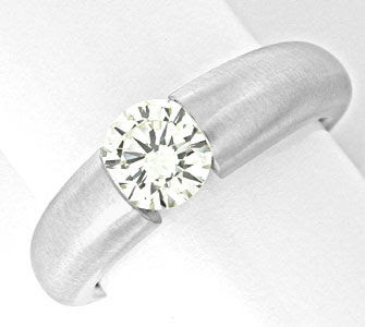 Original-Foto 1, BRILLANT-SPANN-RING 1,03ct MASSIV WEISSGOLD SCHMUCK NEU