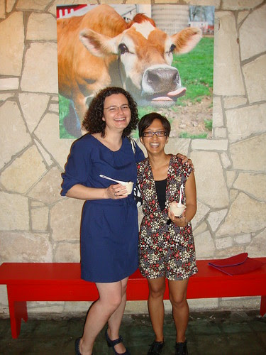Austin:  Antoinette (phthooey) and I (BlossomKyle) celebrate with post-party ice cream at Austin's newest ice cream shop, Lick