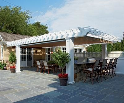 Vinyl Pergola Outdoor Kitchen - modern - gazebos - other metro ...