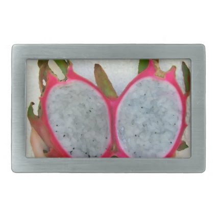 dragonfruit abstract cut in half neat fruit food rectangular belt buckle