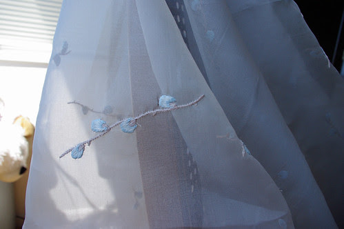 pussy willow embroidered silk organza