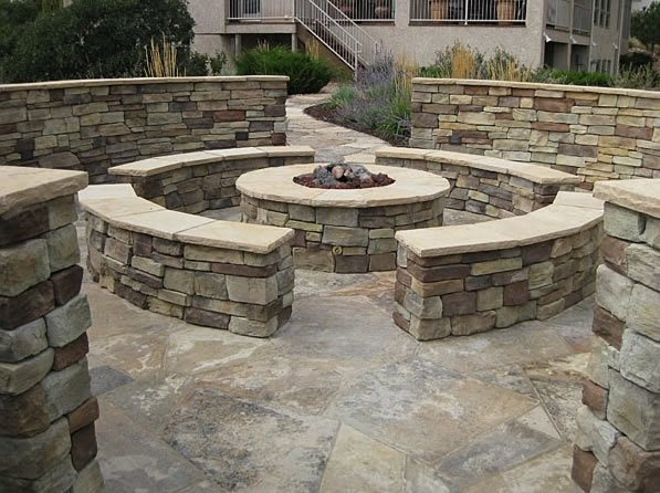 Fire Pit with Stone Wall Fire Pit with Stone Wall