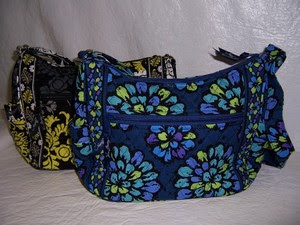 Vera Bradley on The Go Purses Indigo Pop Baroque 12469 Cotton Washable ...