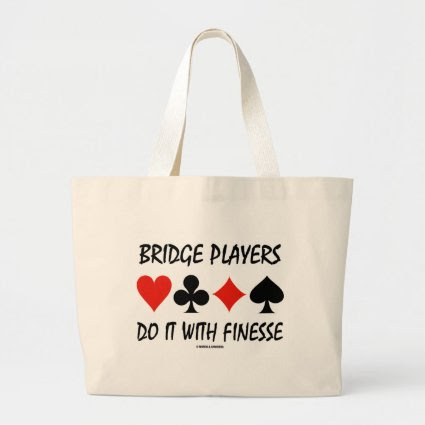 Bridge Players Do It With Finesse Four Card Suits Jumbo Tote Bag