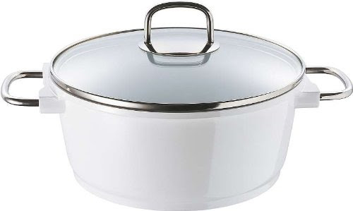 Induction Pan 4.5 Litres (Pan with Glass Lid, Casserole Pan Ø 24 cm, Ceramic Coating, Aluminium-Cast)
