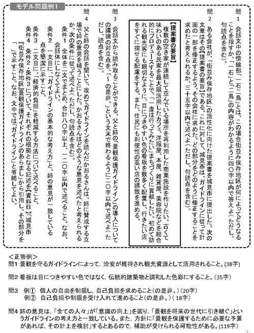 해설과 정답 일본 대학입학공통시험의 해설과 정답.