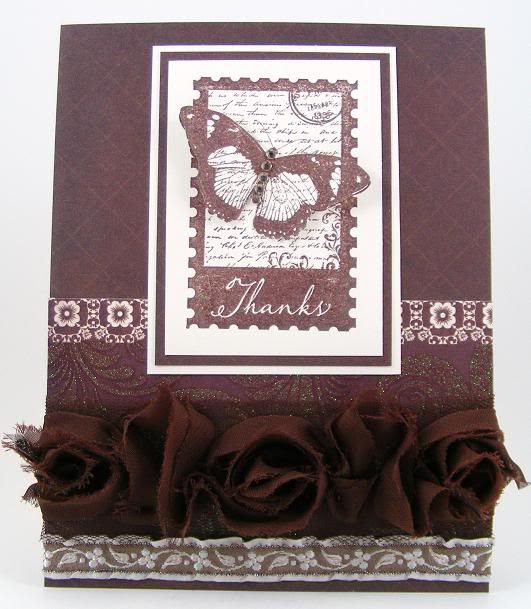 Brown/Cream Butterfly Thanks Card
