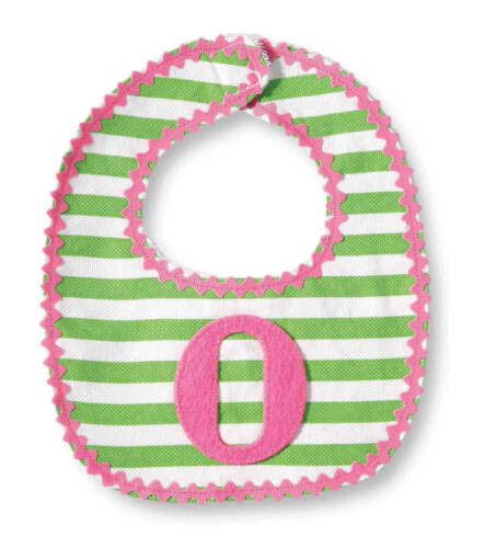 Mud Pie Initials Baby Girl Striped Bib A B C G H I J K L M O S T Discontinued Baby Bibs Burp Cloths Com Baby
