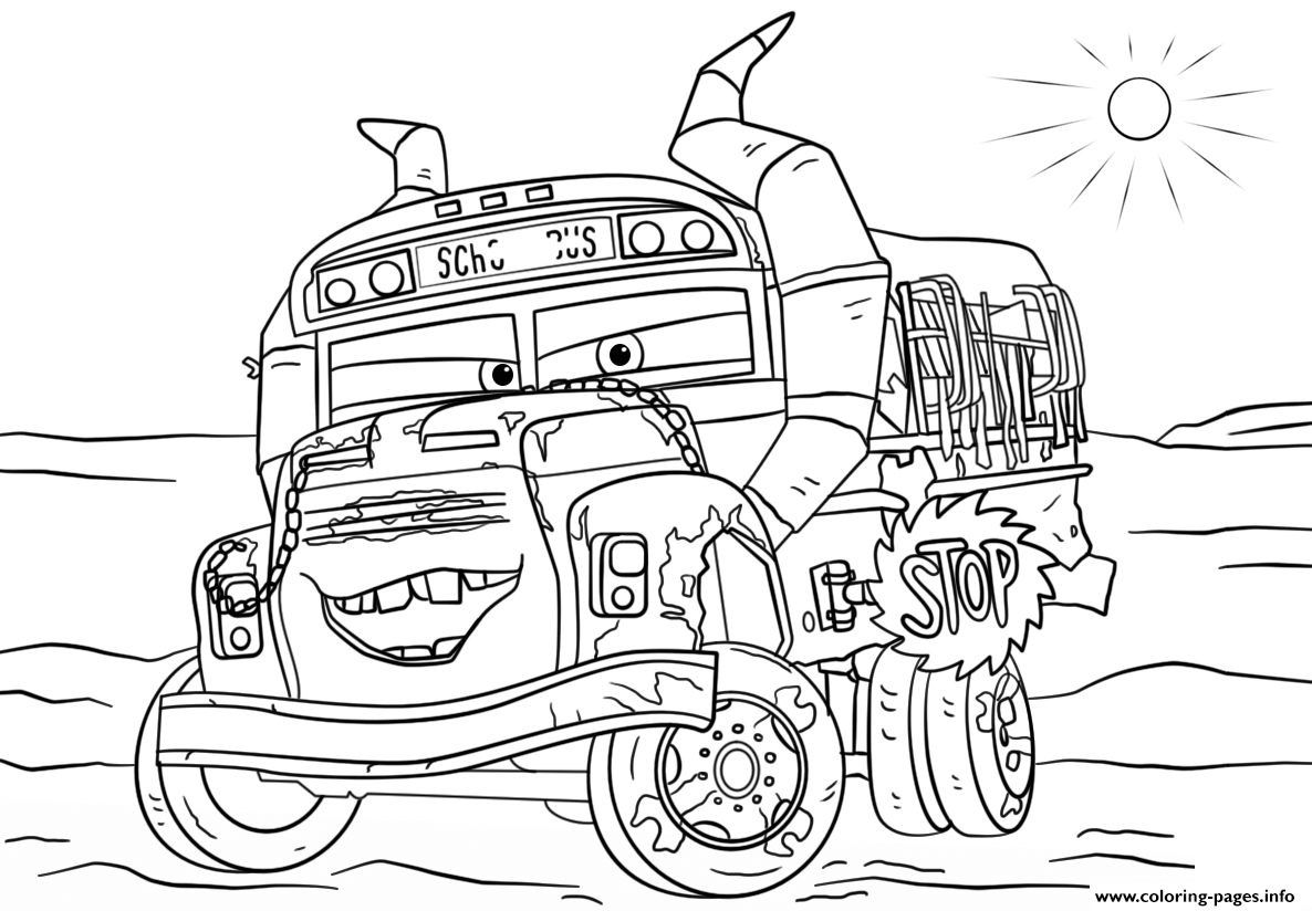 Miss Fritter From Cars 3 Disney coloring pages Print Download