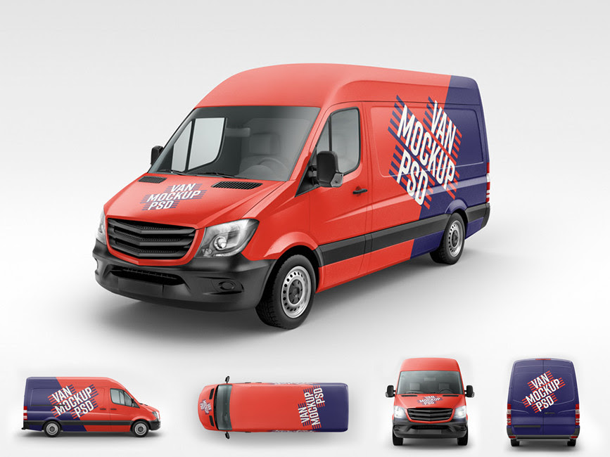 Download Commercial Van Branding Mockup - Mockup Love