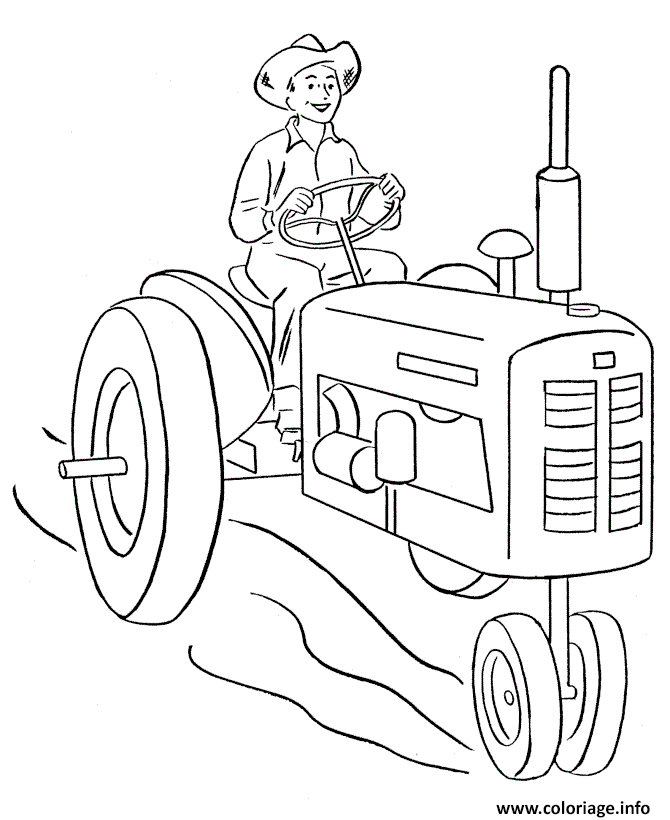 Tracteur Ancien Dessin Tracteur Avec Fourche Coloriage