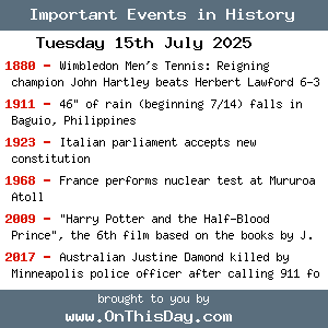 Important Events & Today in History by HistoryOrb.com