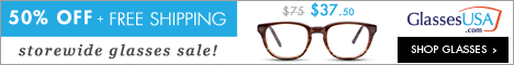 GlassesUSA: 50% Off + Free Shipping on All Glasses (Complete Pair from $24)