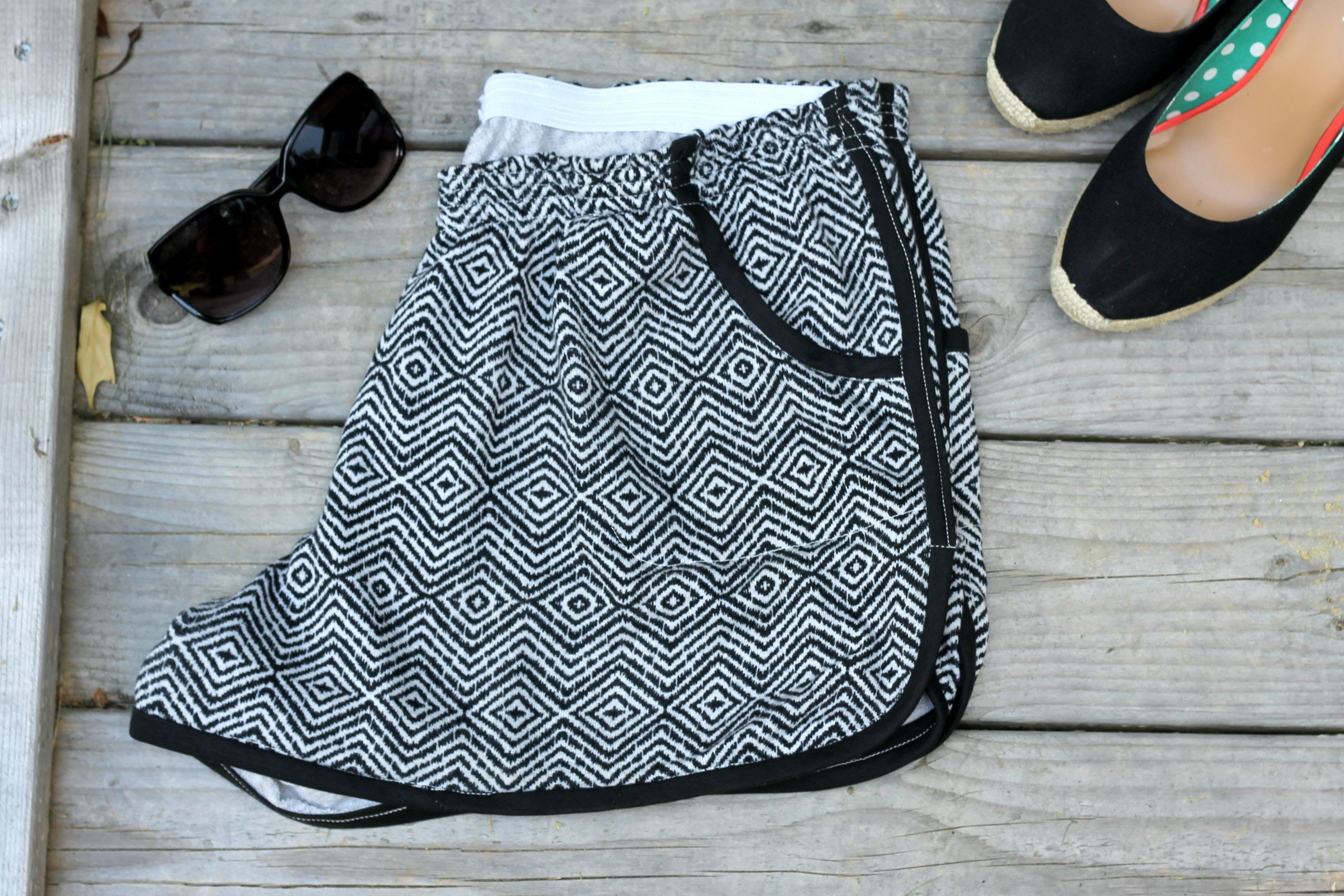 Ethnic french terry fabric from Girl Charlee & Prefontaine Shorts for Women pattern by Made with Moxie
