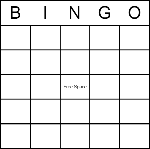 Blank Bingo Card