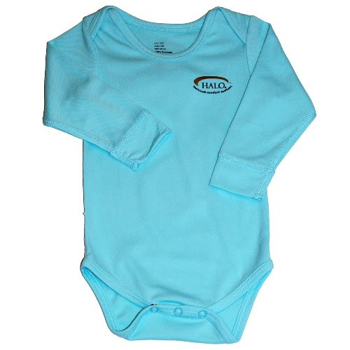 Halo Technical Comfort System Long Sleeve Bodysuit, Aqua, 3-6 Months