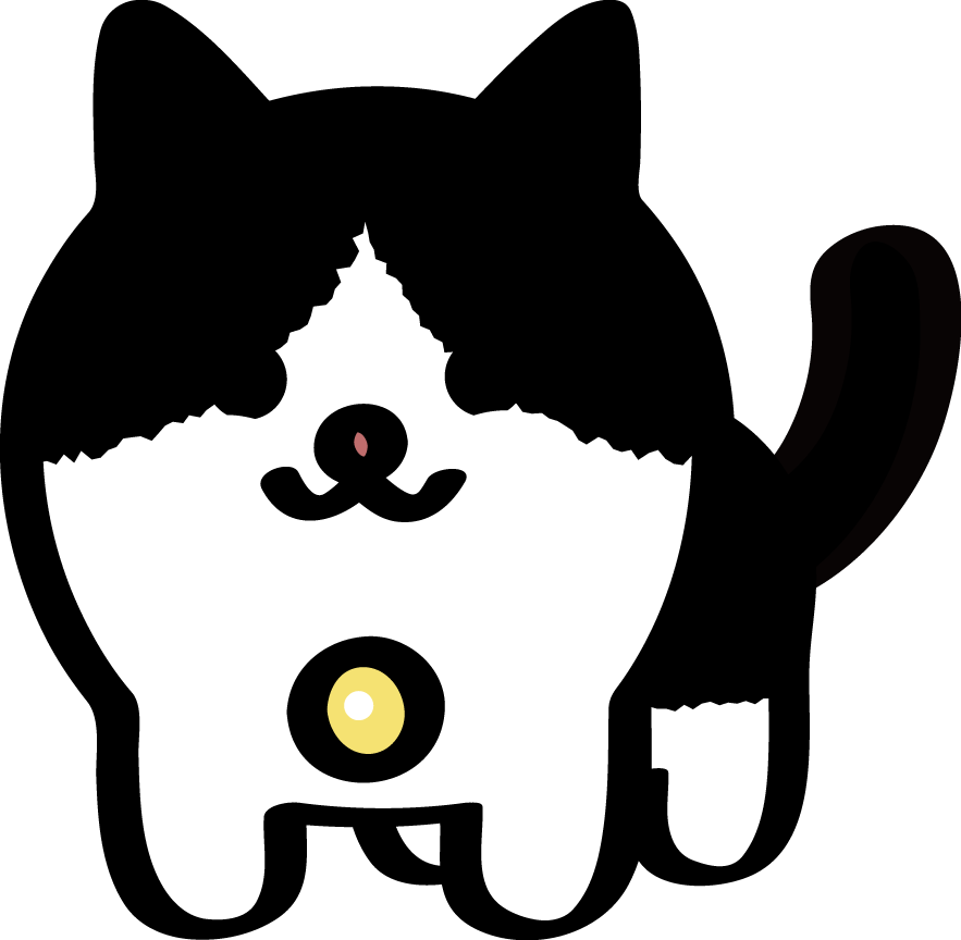 黒白ぶち猫の8表情イラスト ディフォルメ和ねこキャラ 可愛い無料イラスト素材集