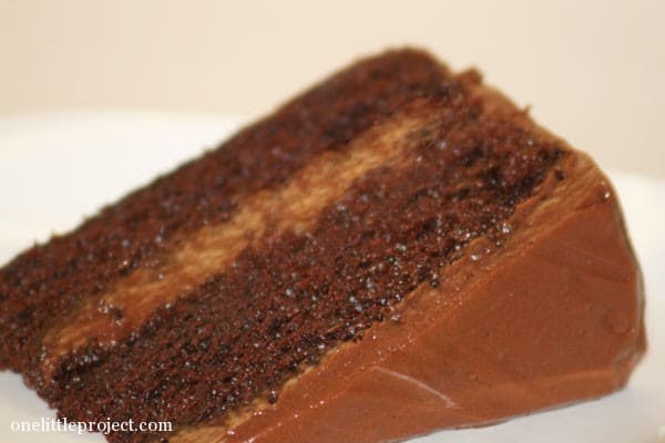 homemade chocolate cake from scratch | onelittleproject.com