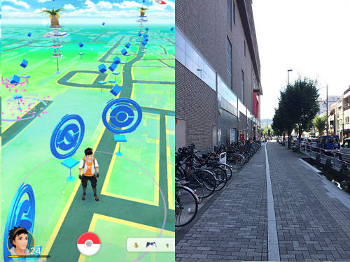 王寺駅の北側が ポケストップロード 状態 ポケモンgo By 奈良に住んでみました