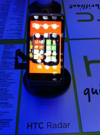 HTC Radar smartphone with Windows Phone 7 Mango OS