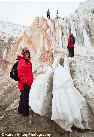 One particularly strange feature of the cold region is Blood Falls - a salty, slushy, red ooze that emerges from the boundary between Taylor Glacier and Lake Bonney