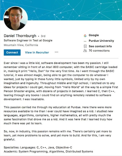 The Best Professional Profile Example 2022