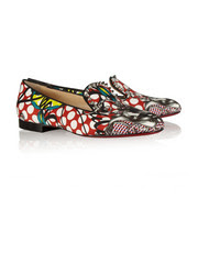 Christian Louboutin Sakouette printed cotton-sateen loafers 