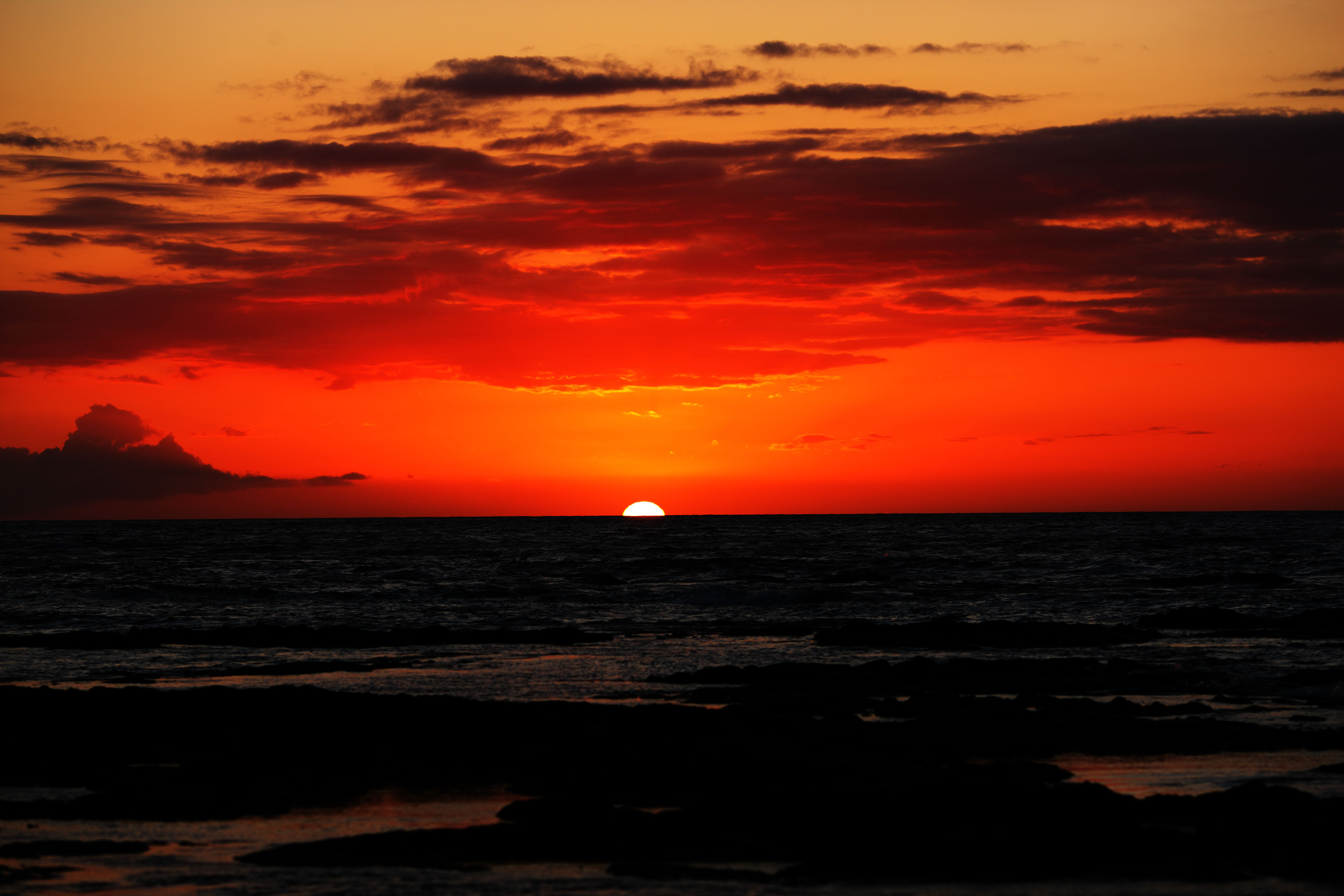 ゆんフリー写真素材集 No ハワイ島 夕日 アメリカ ハワイ