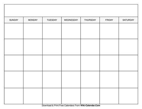 Free blank calendar templates to download as pdf. calendar template no dates free example calendar printable
