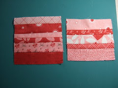 String pieced fabric for applique