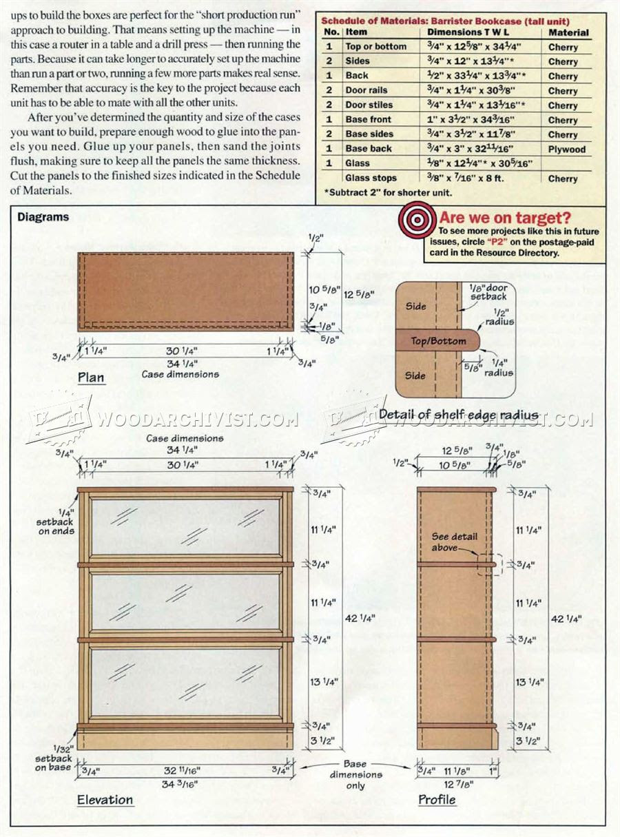 Barrister Bookcase Plans • WoodArchivist