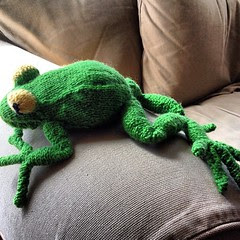 One finished frog. I think he came out kind of cute. :)