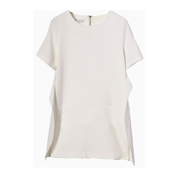 White Dress With Falbala - Polyvore