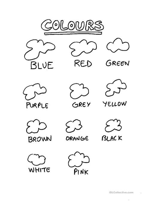  presenting colours english esl worksheets kindergarten worksheets