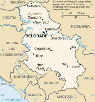 World Map Serbia