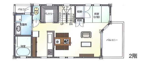 １５坪 ３階建て狭小住宅 家族のスペースを２階に集めた間取り 横浜の狭小住宅 二世帯住宅 注文住宅の間取りは中鉢建設