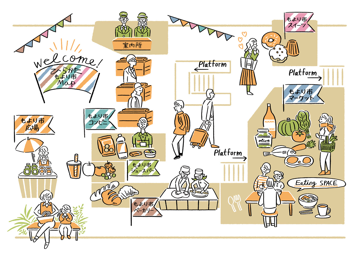 ひらかた もより市 フロアマップイラスト 18 Eika S Web Portfolio