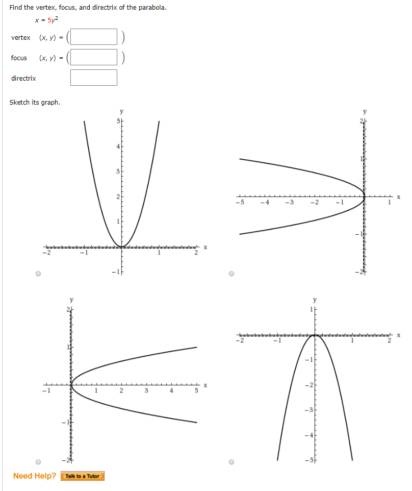 Find The Vertex Focus And Directrix Of The Chegg Com