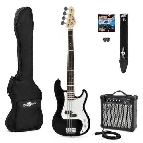 Best Review for Electric G-4 Bass Guitar  &  Amp Pack Black