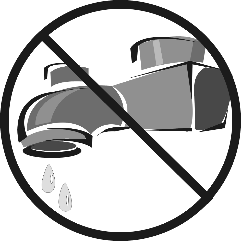 picture of water faucet crossed out