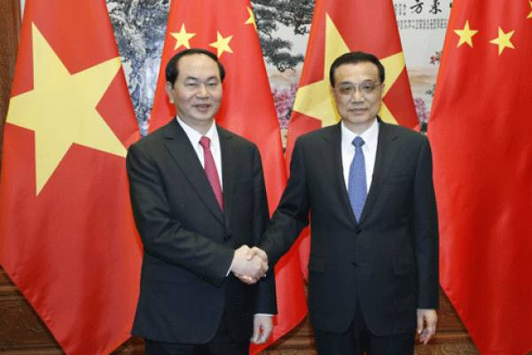  Chủ tịch nước Trần Đại Quang gặp Thủ tướng Trung Quốc Lý Khắc Cường