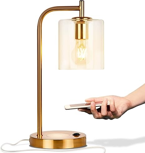 Gold Desk Lamp With Glass Shade : Safavieh Gibson 22 In White Brass Gold Clear Led Downbridge Table Lamp With Glass Shade In The Table Lamps Department At Lowes Com - Home accents industrial iron desk lamp with glass shade, rose gold.