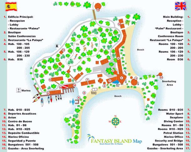 Resort Map | Fantasy Island Beach Resort | Roatan, Honduras